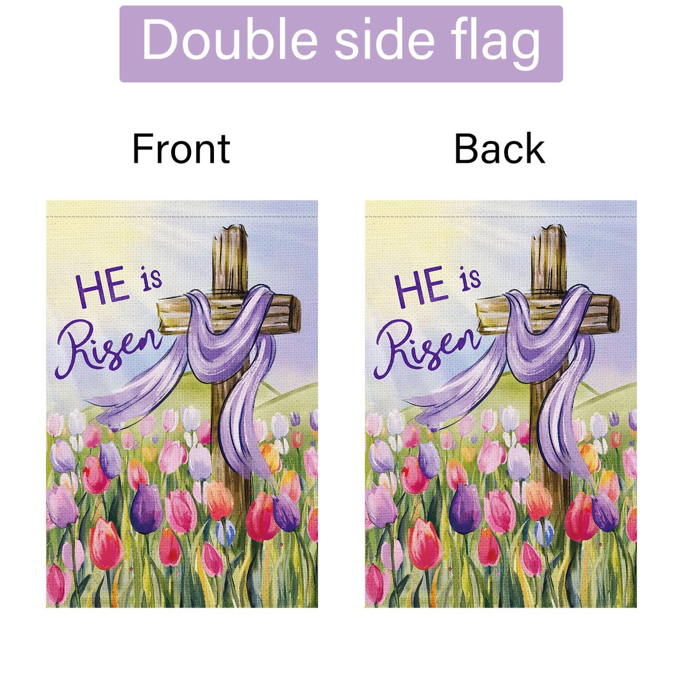 Louise Maelys Easter Garden Flag decorative outdoor decor for patio or garden.