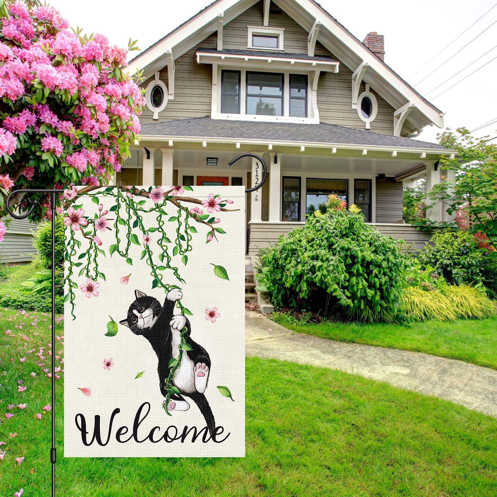 Louise Maelys 12x18 flag size ideal for yard or patio display.