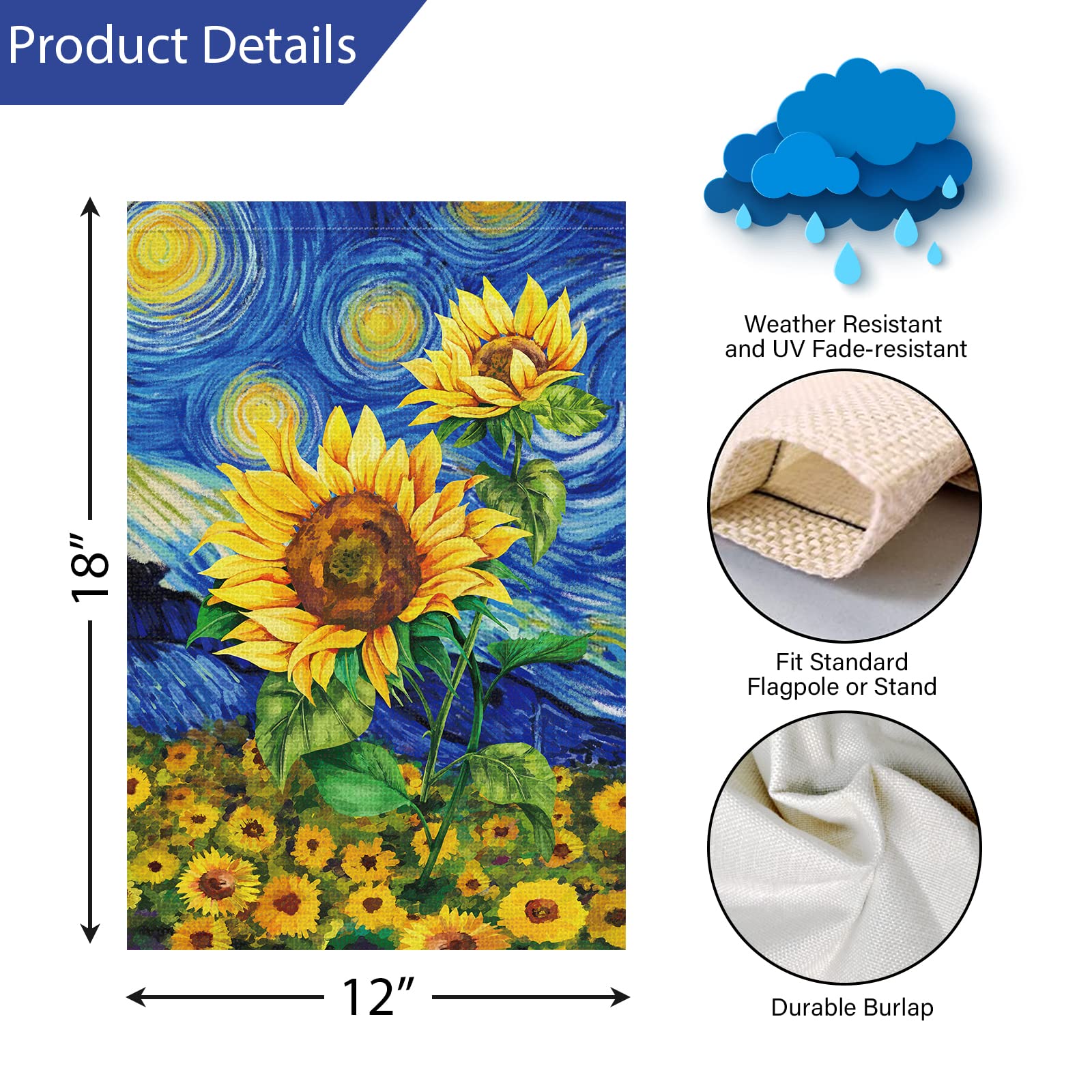 Louise Maelys flag sleeve fits standard poles for quick outdoor mounting.