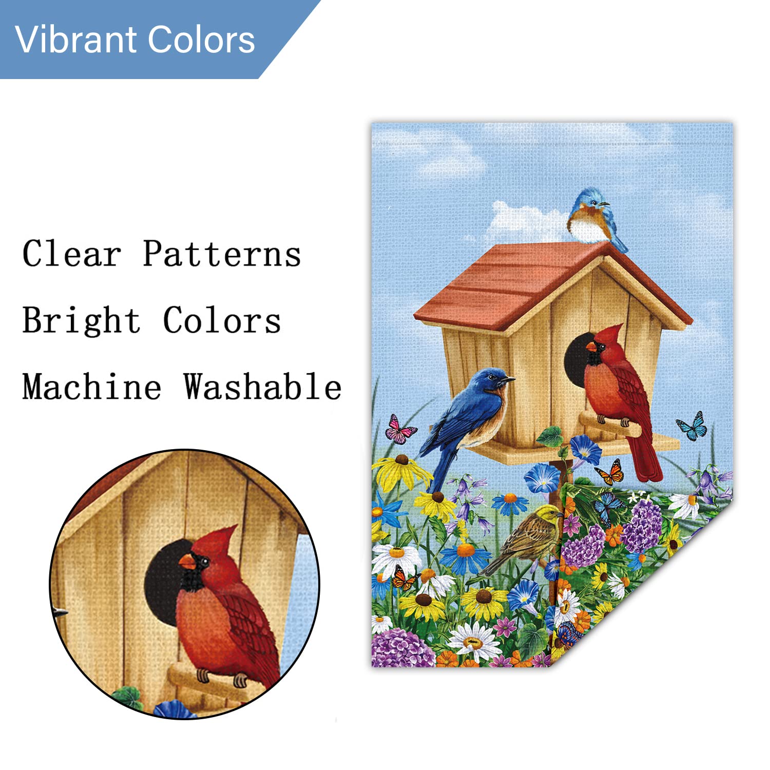 Louise Maelys floral birdhouse design adds seasonal charm and visual interest.