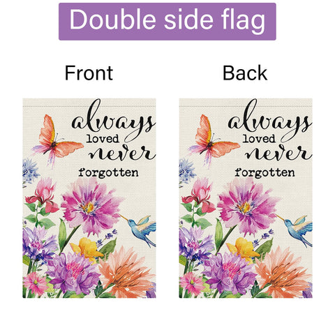 Louise Maelys memorial garden flag adds floral charm to outdoor memorial spaces.
