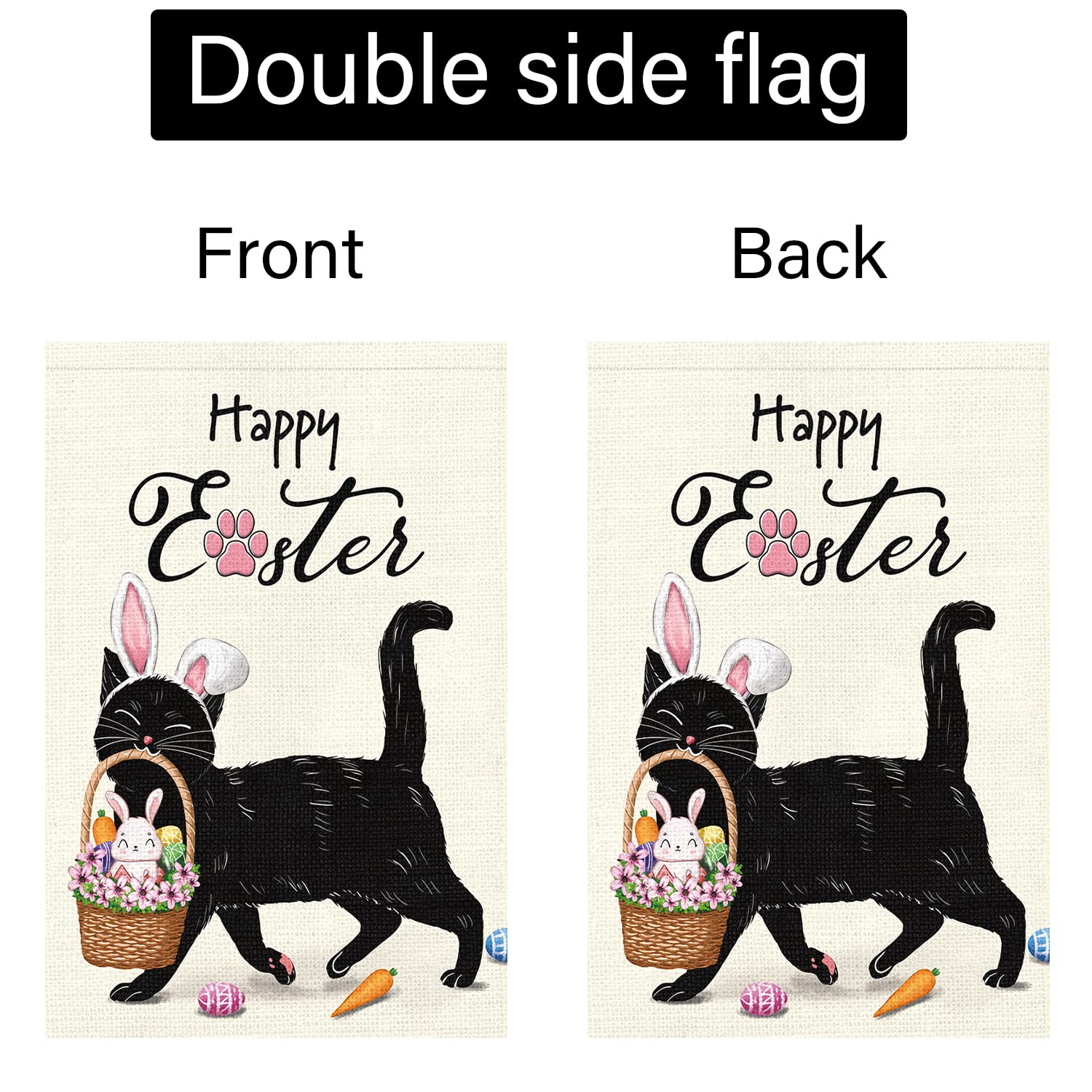 Vertical small Louise Maelys Easter flag ideal for porches
