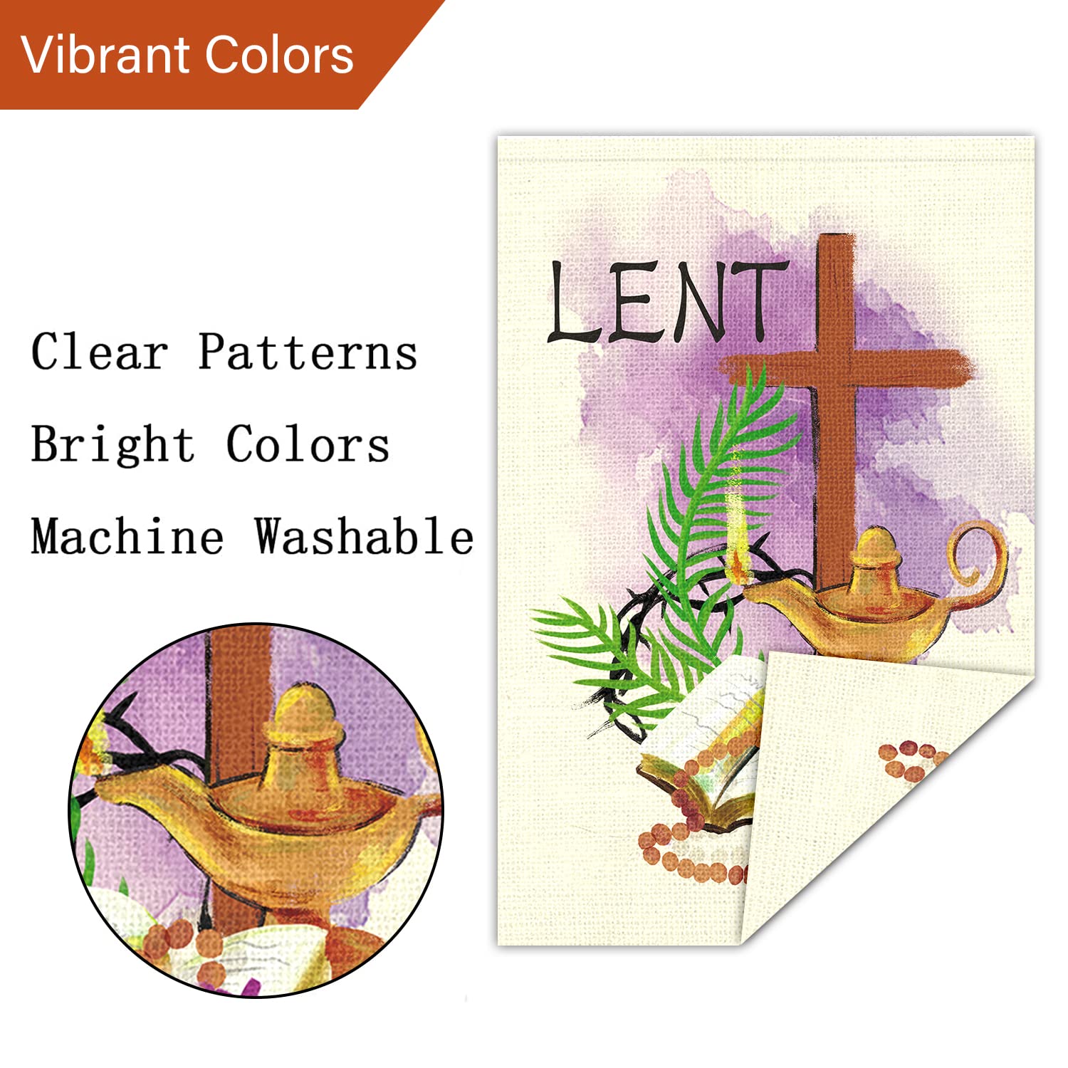 Louise Maelys Lent garden flag used as yard or patio decor