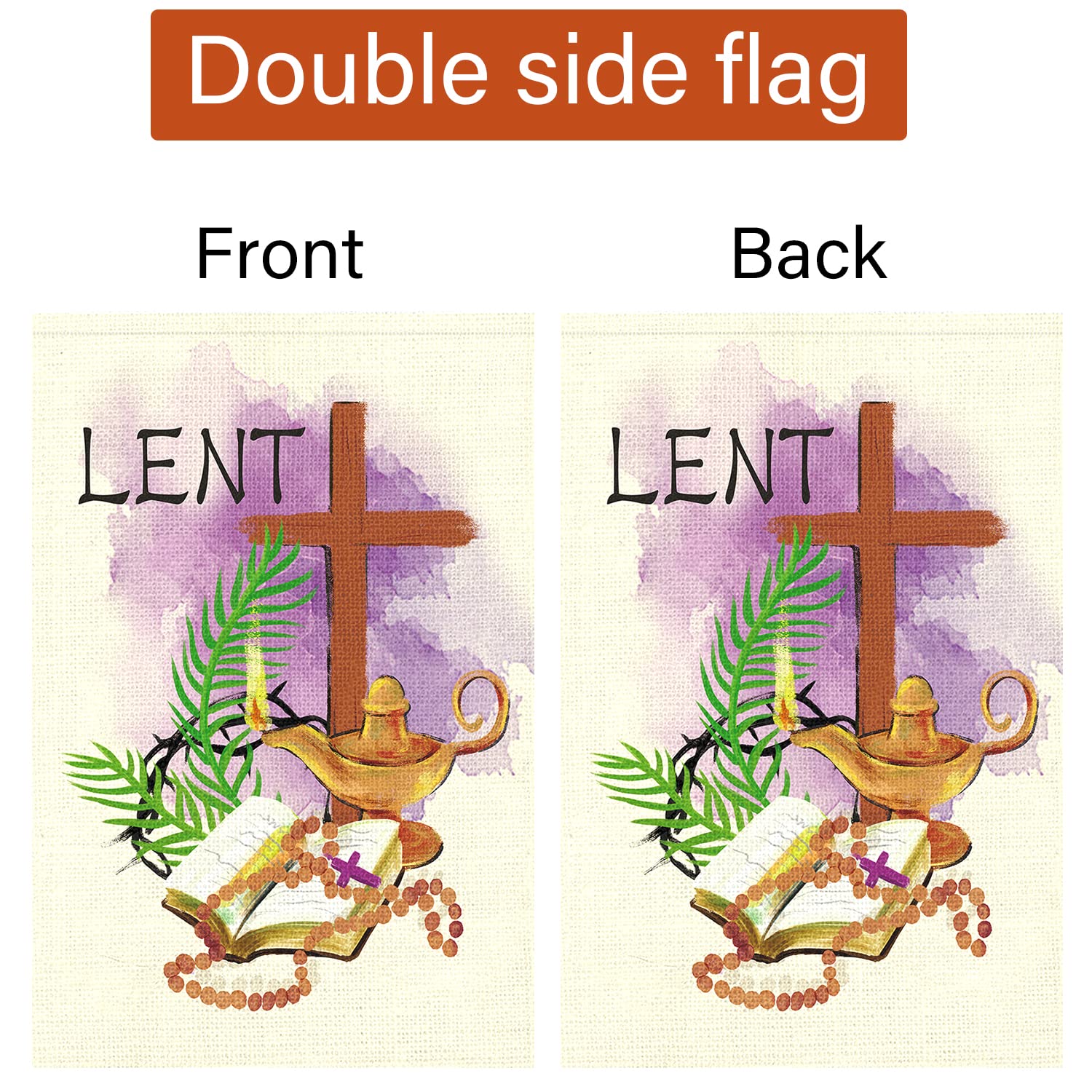 Louise Maelys Lent garden flag suited for Holy Week outdoor display