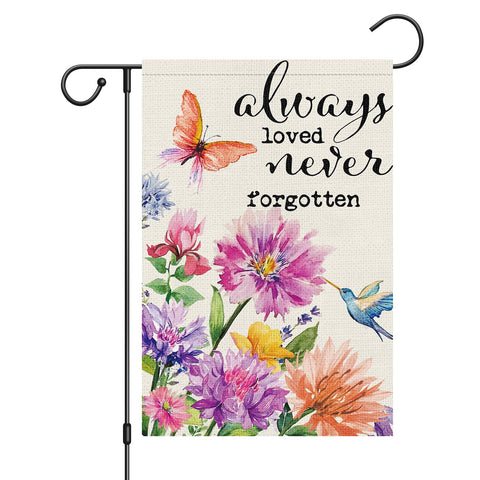 Louise Maelys Memorial Garden Flag 12x18 with floral design for outdoor remembrance.