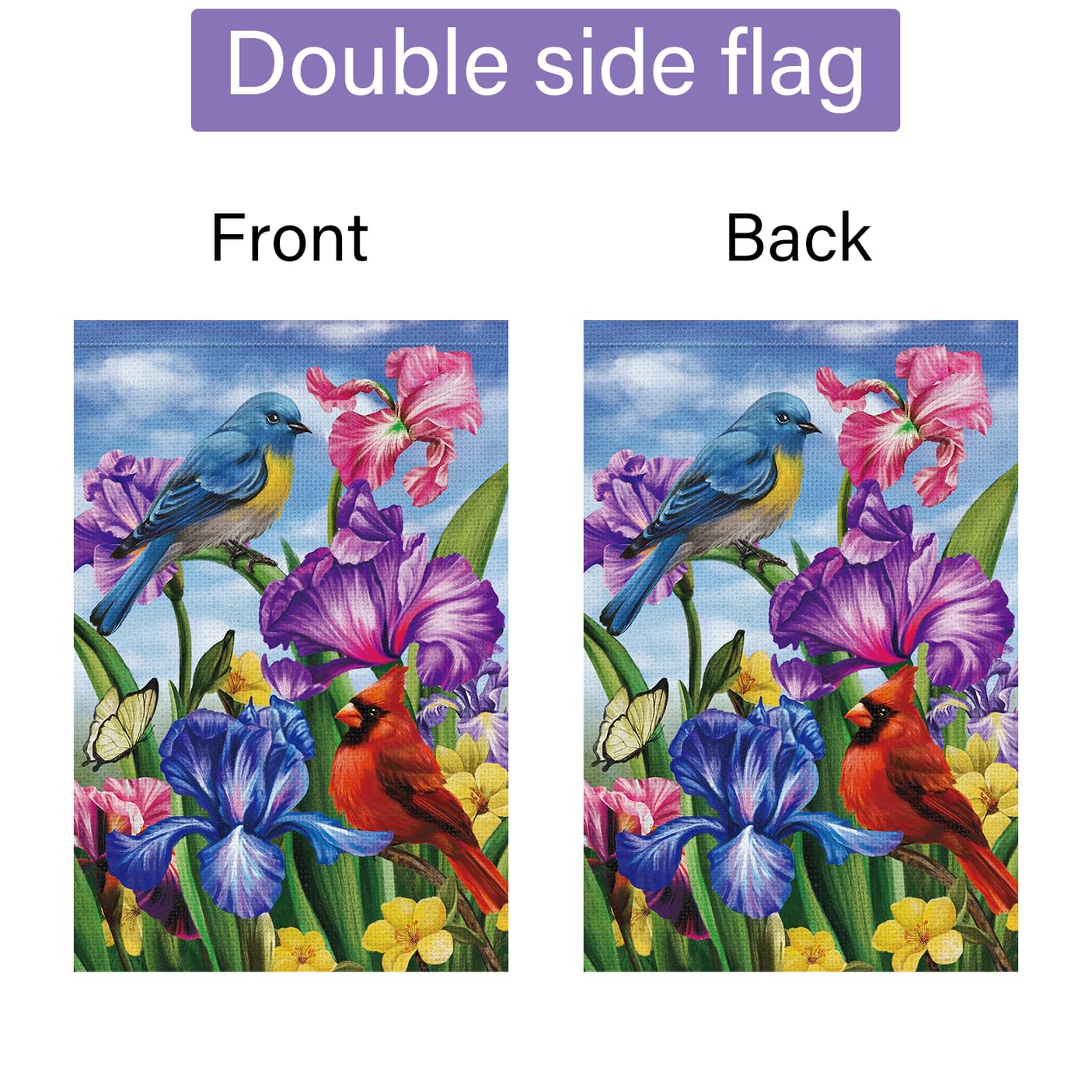 Louise Maelys outdoor spring decor flag suitable for porch, lawn, or garden display.