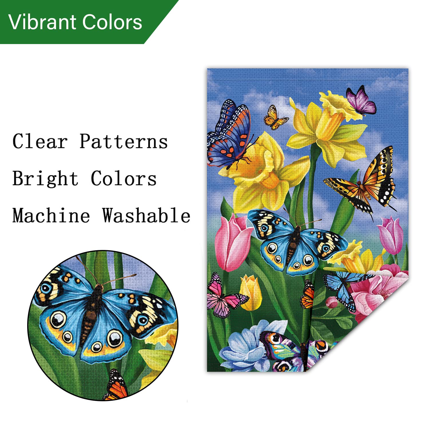 Louise Maelys outdoor yard flag greets guests on entryways.