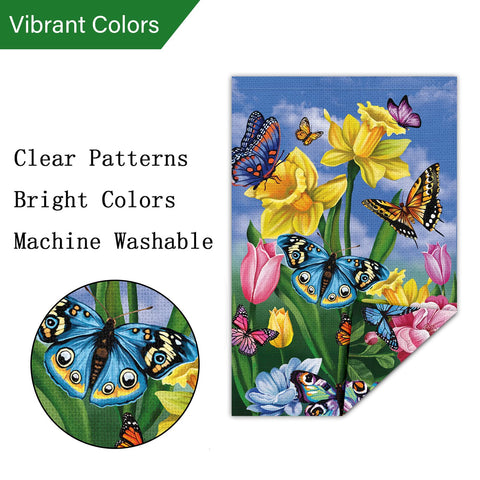 Louise Maelys outdoor yard flag greets guests on entryways.