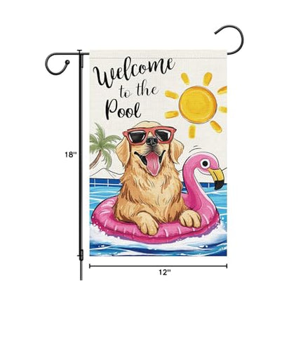 Louise Maelys patio garden flag creates welcoming summer ambiance.