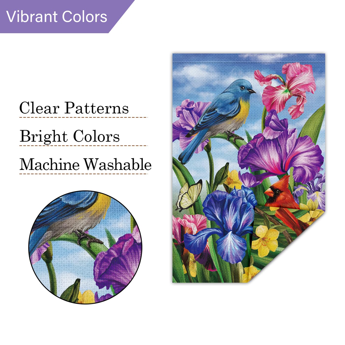 Louise Maelys patio and yard flag adds seasonal decor with floral and cardinal motif.