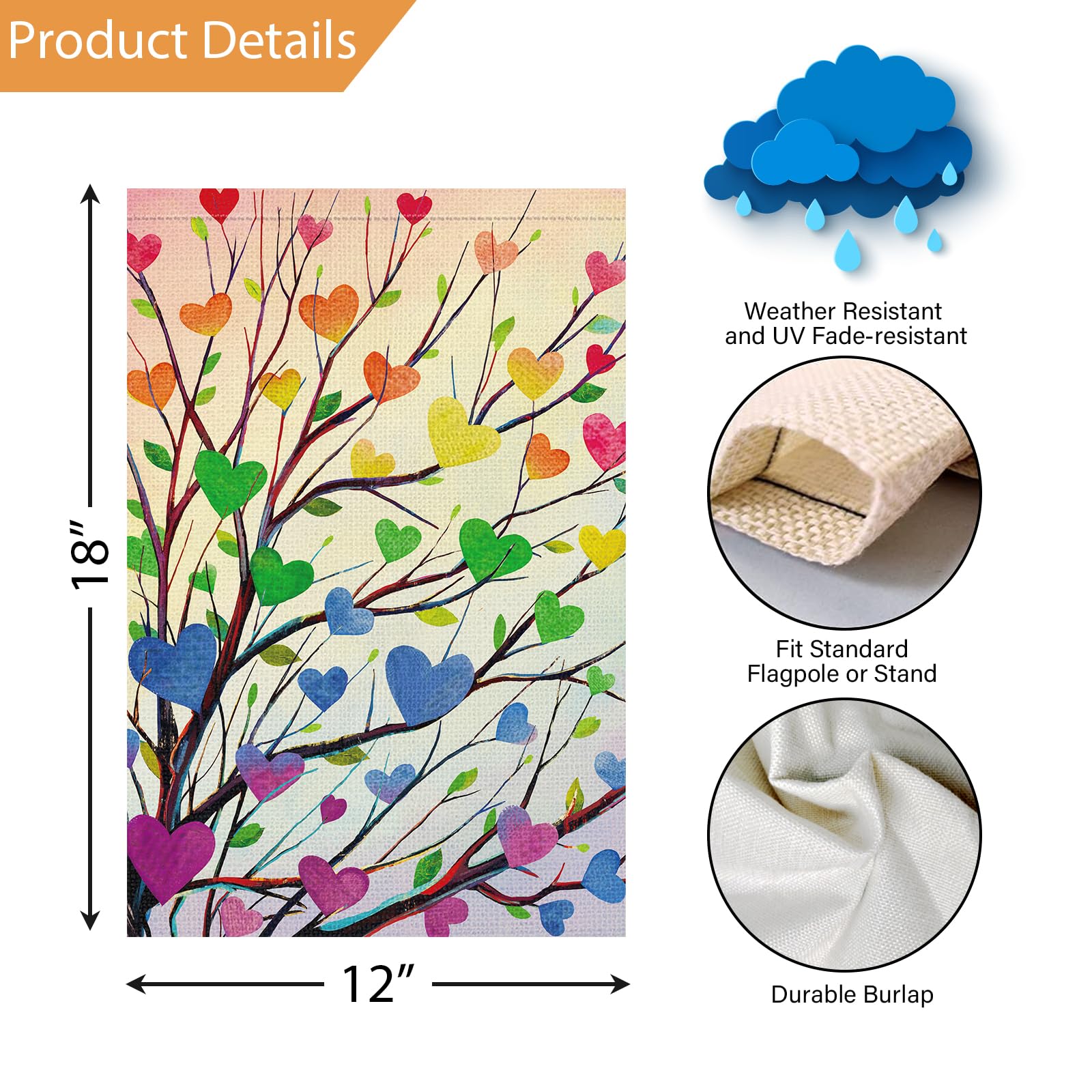 Louise Maelys Pride flag double-sided print is highly visible from both sides.