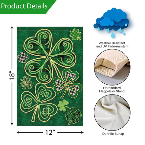 Shamrock plaid design adds festive curb appeal to seasonal decor.