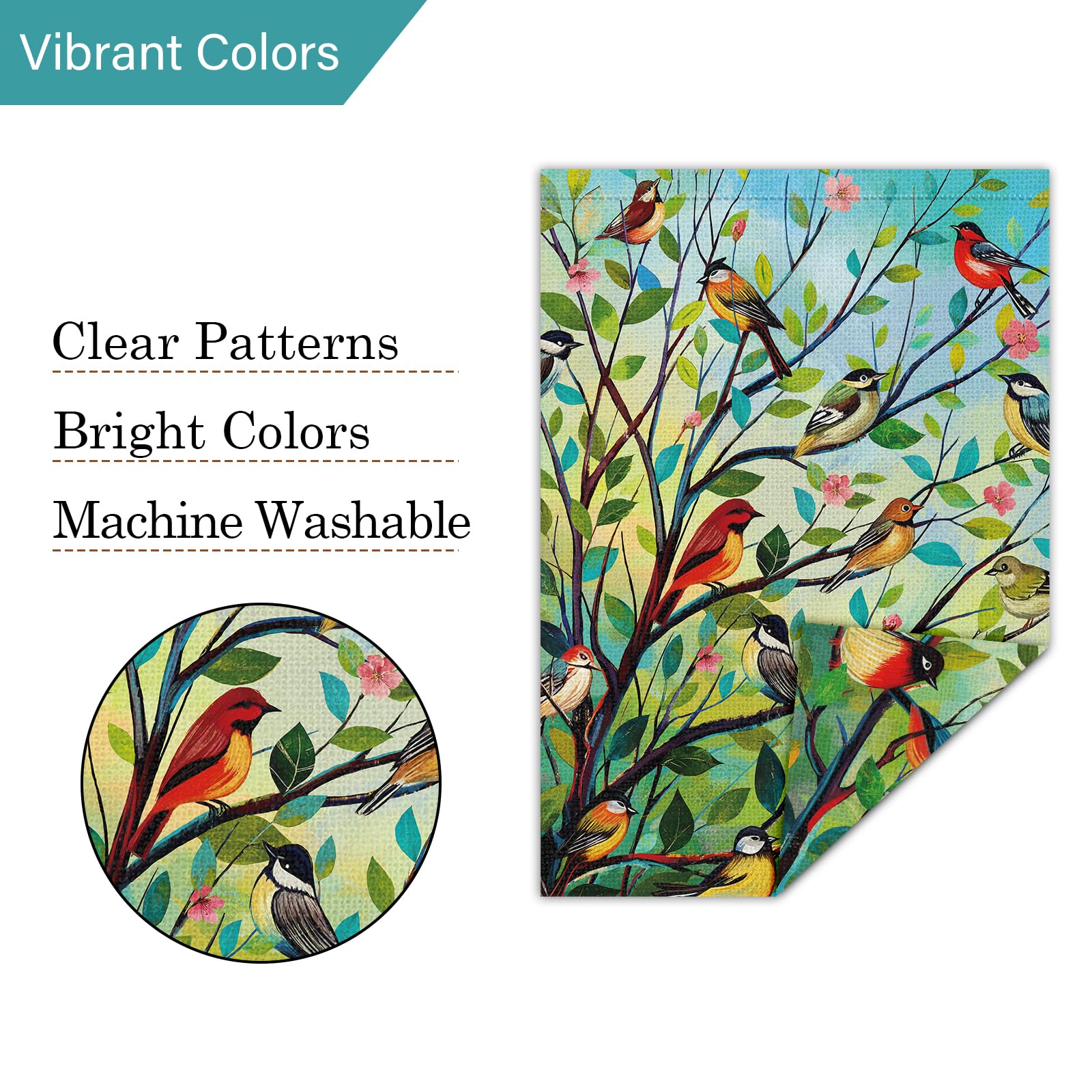 Louise Maelys garden flag with birds and flowers enhances gate or porch decor