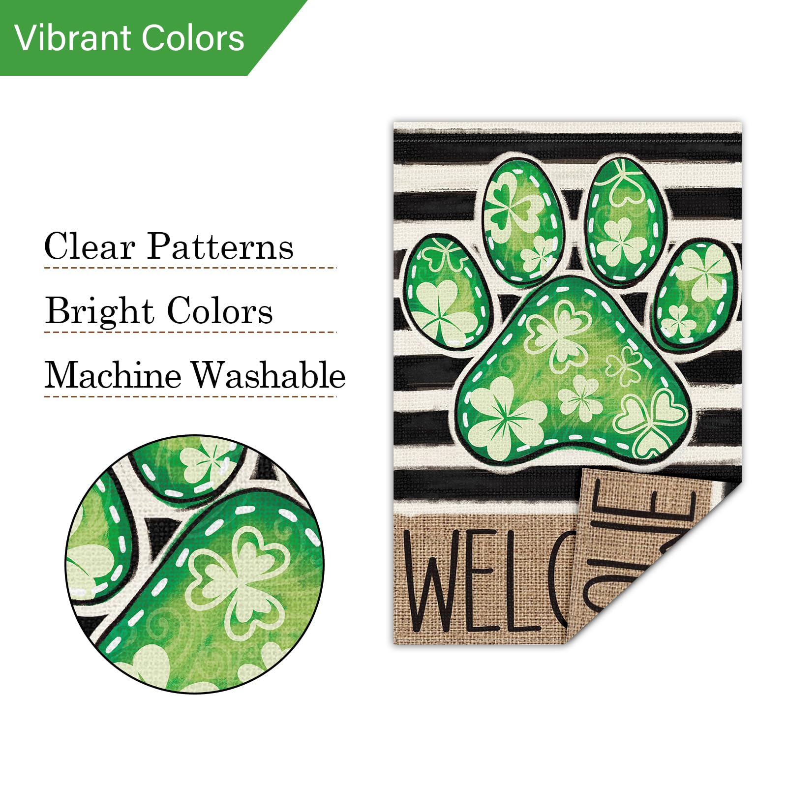 Louise Maelys welcome flag enhances garden porch or patio decor.