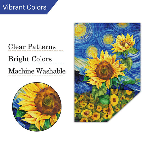 Louise Maelys starry-night sunflower design enhances patios and yards.