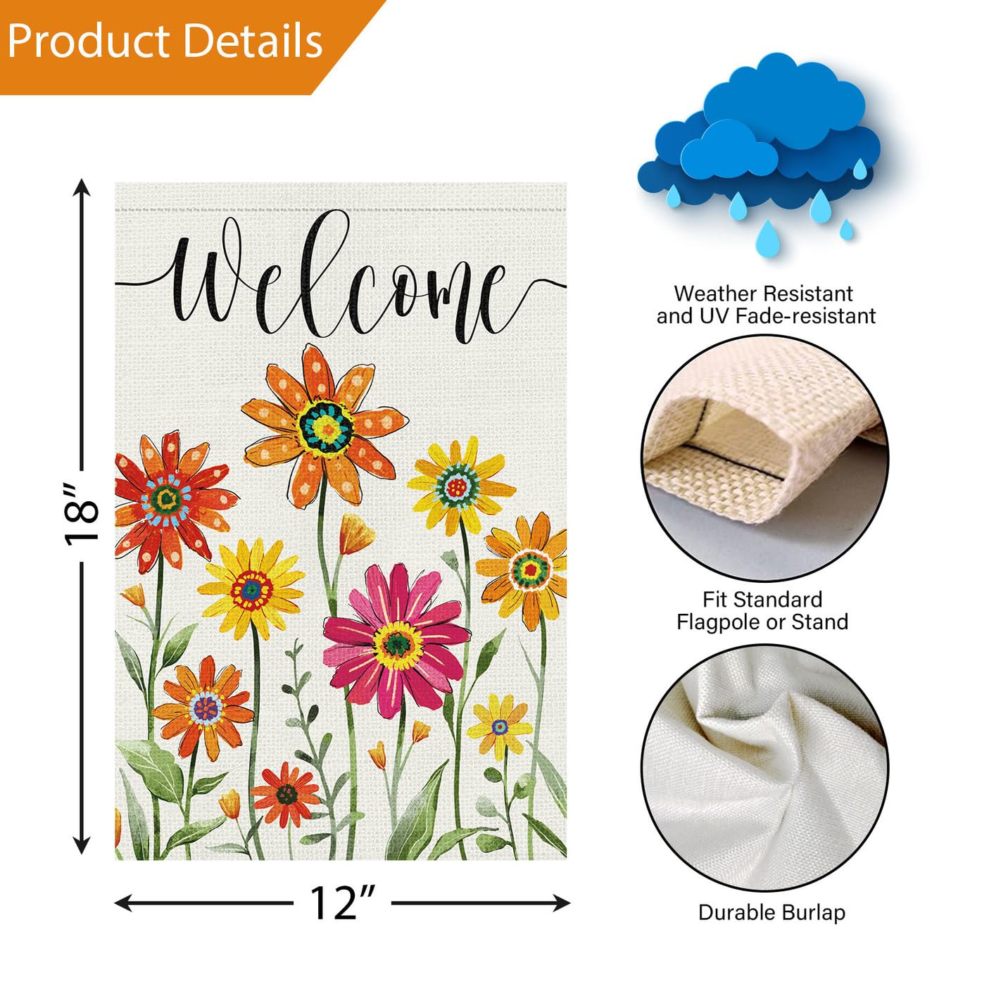 Louise Maelys sunflowers and daisies motif enhances curb appeal during summer