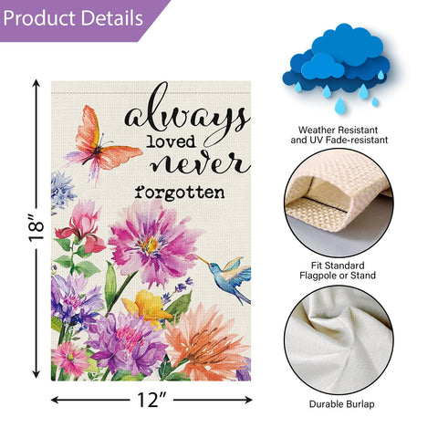 Louise Maelys weather-resistant garden flag withstands rain, snow, and wind outdoors.