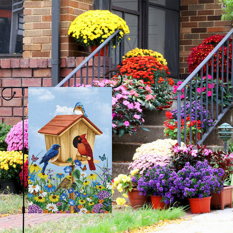 Louise Maelys flag double-sided printing offers clear viewing from both sides in any yard.