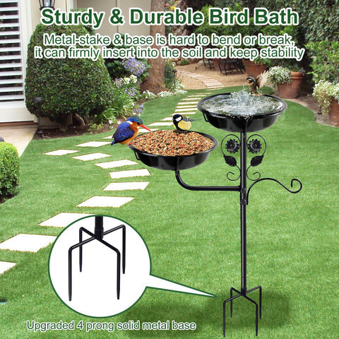 LoungingLife bird feeder stand for outdoors metal stake supports garden birds.