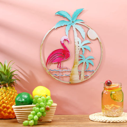 Lounsweer flamingo garden wall art elevates yard aesthetics and conversation starters