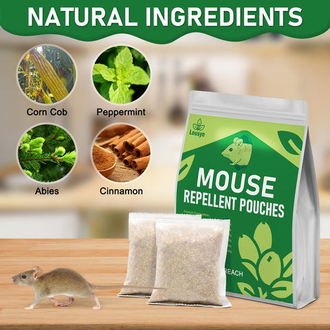 Lousye 30-pack peppermint scent repellent releases refreshing aroma while deterring mice