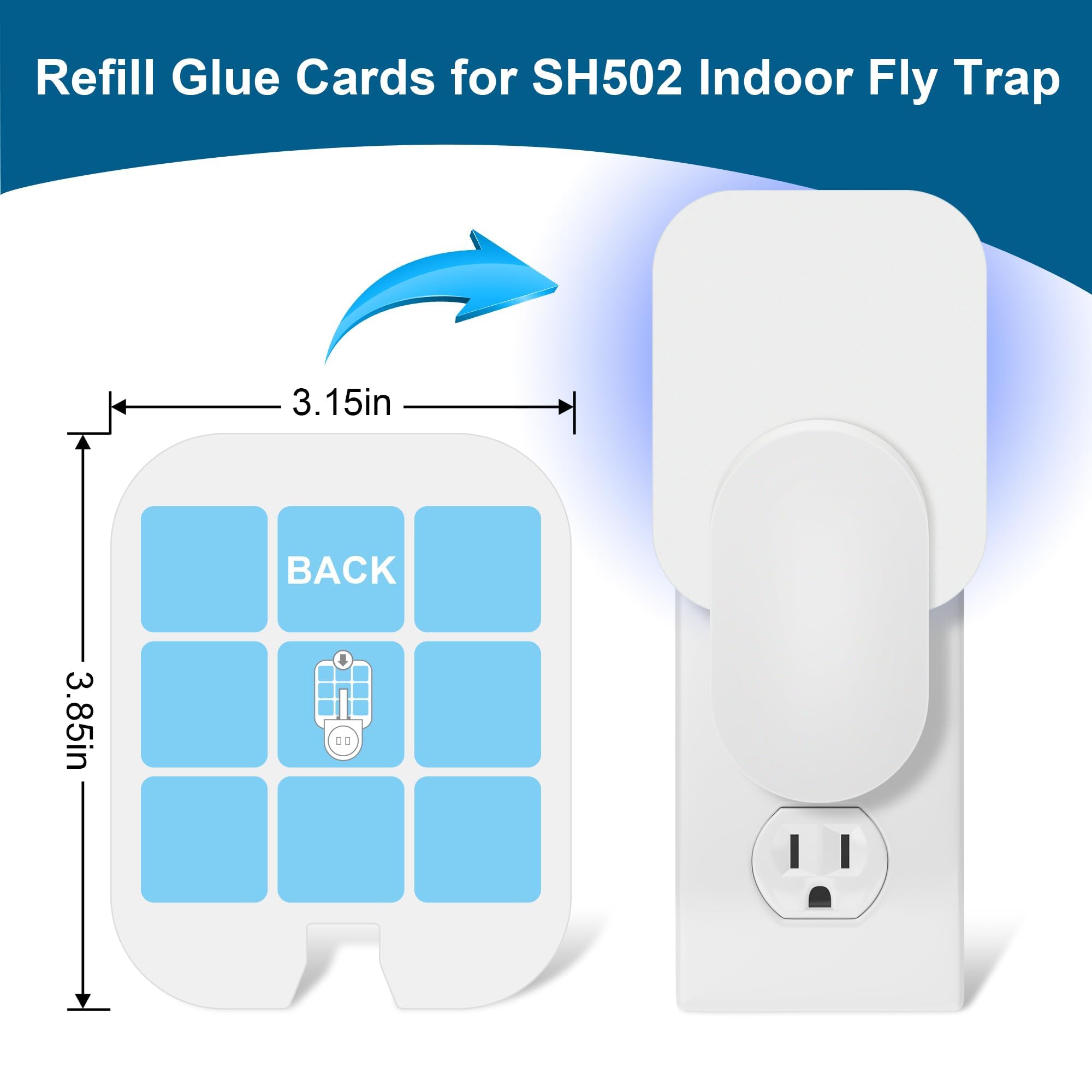 Lousye fly trap refill glue card, long-lasting up to four weeks for reliable indoor trapping.