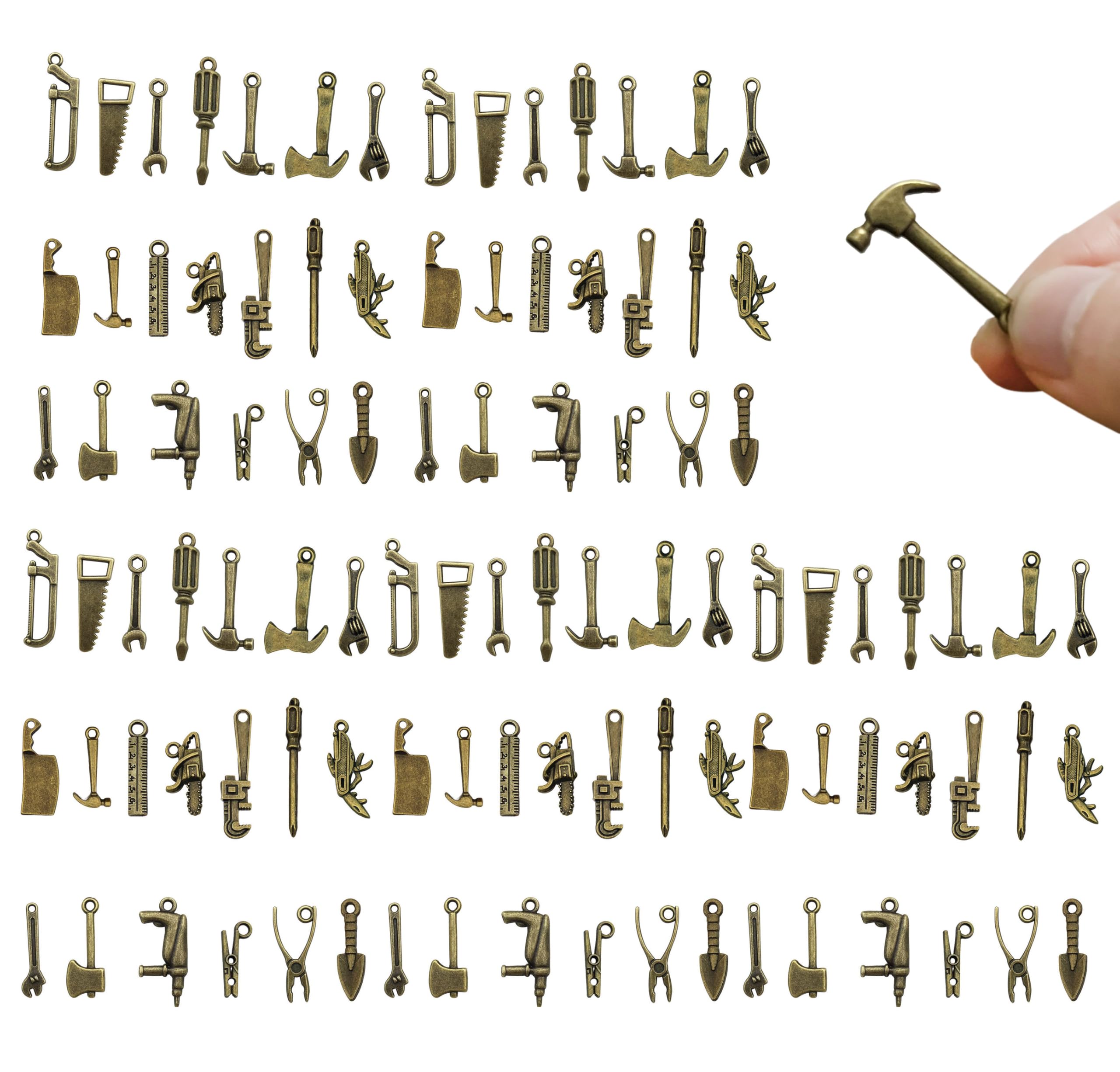 Loutas Bowdee bronze mini hammer figures add realistic charm to crafts.