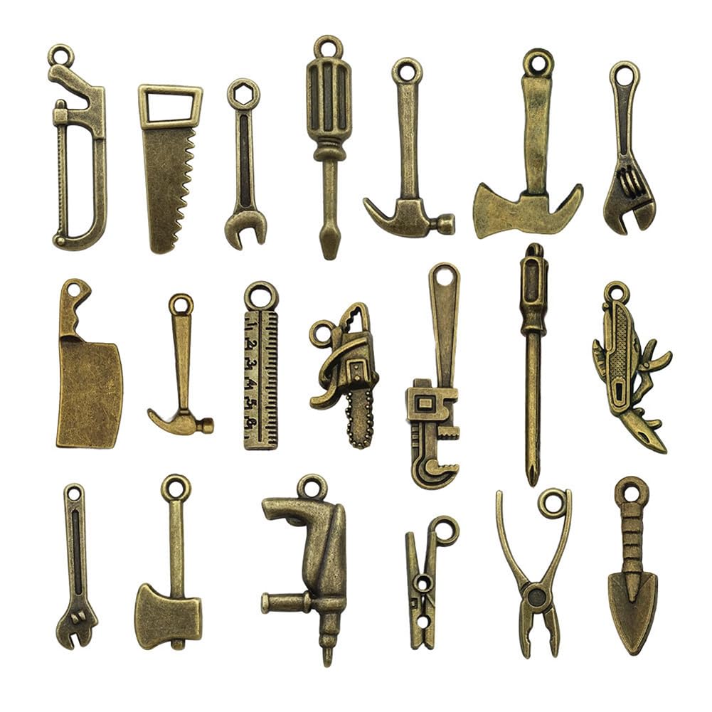 Loutas Bowdee bronze mini screwdrivers and wrenches enhance tiny project realism.