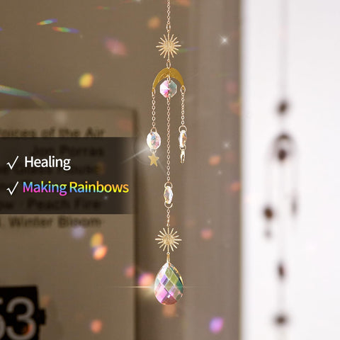 Louxiar rainbow maker hanging decor brightens spaces with shimmering spectrum.