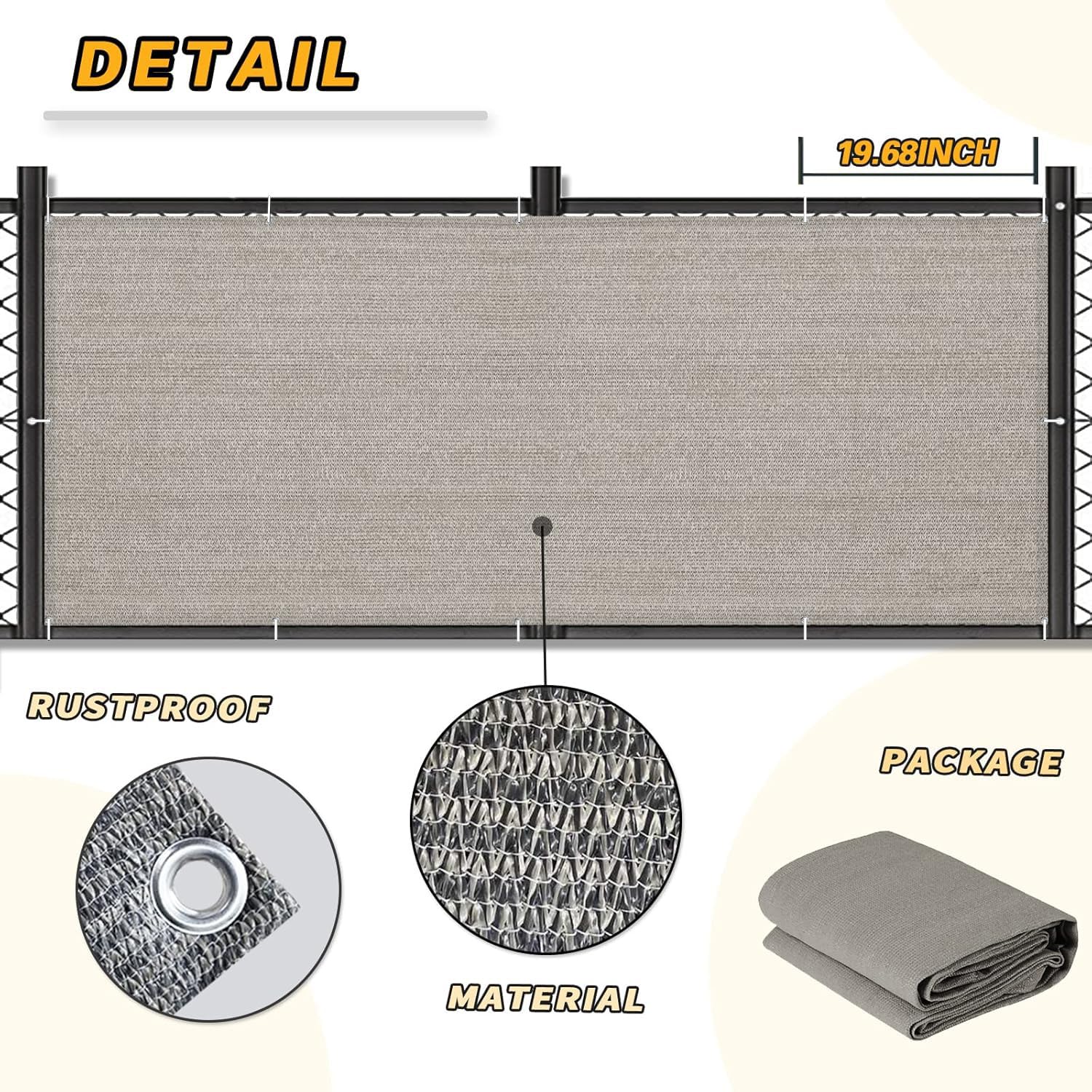 LOVE STORY aluminum grommets reinforce durable edges on the privacy screen.