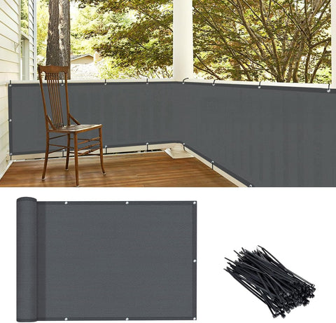 Love Story balcony screen closeup shows the hemmed edge for durability.