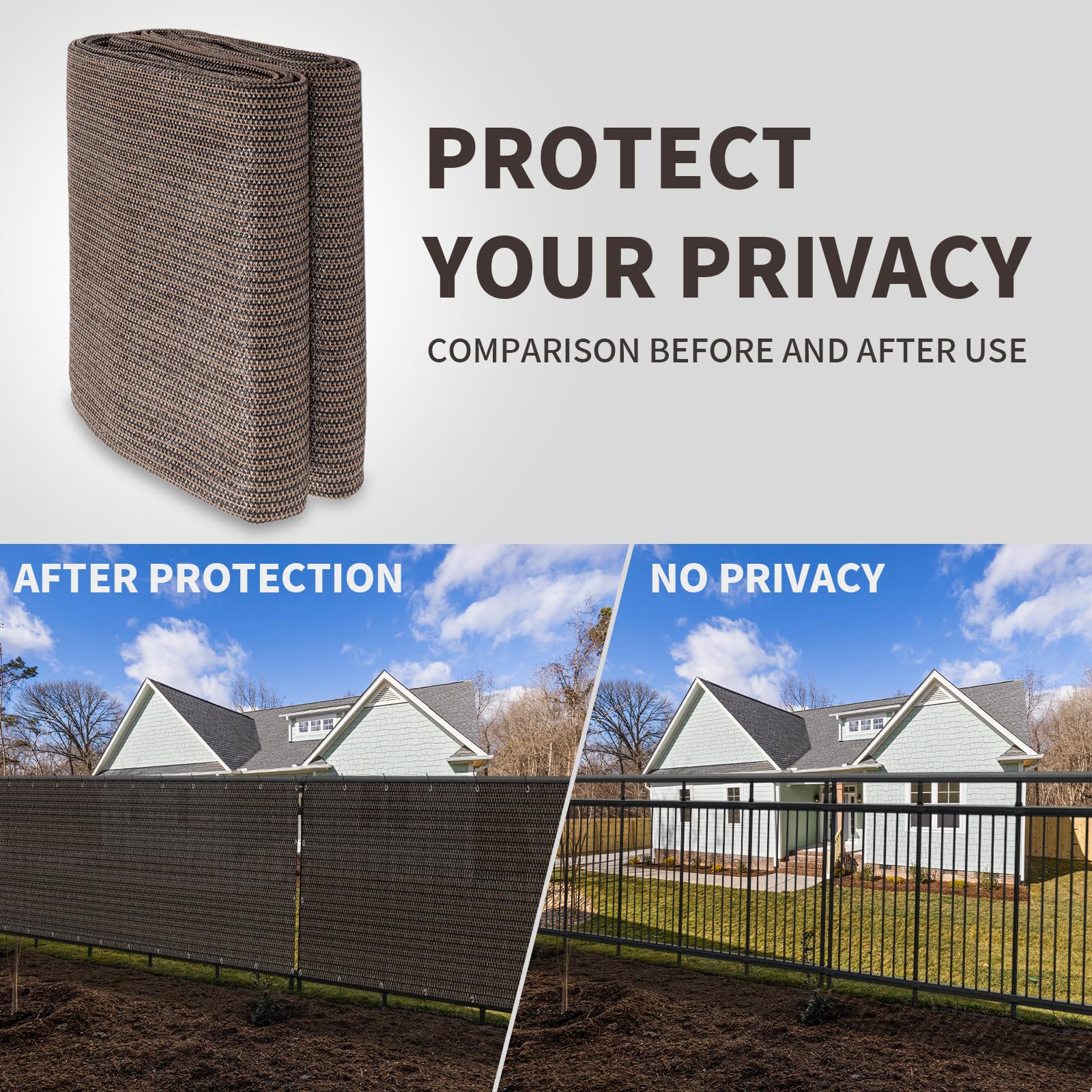 LOVE STORY easy-install zip-ties brown screen helps quick setup on fences