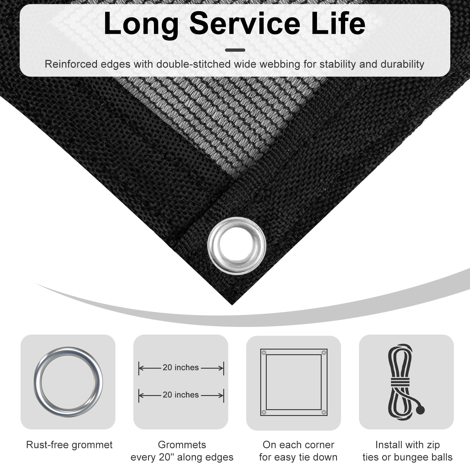 LOVE STORY edges with aluminum grommets simplify secure installation