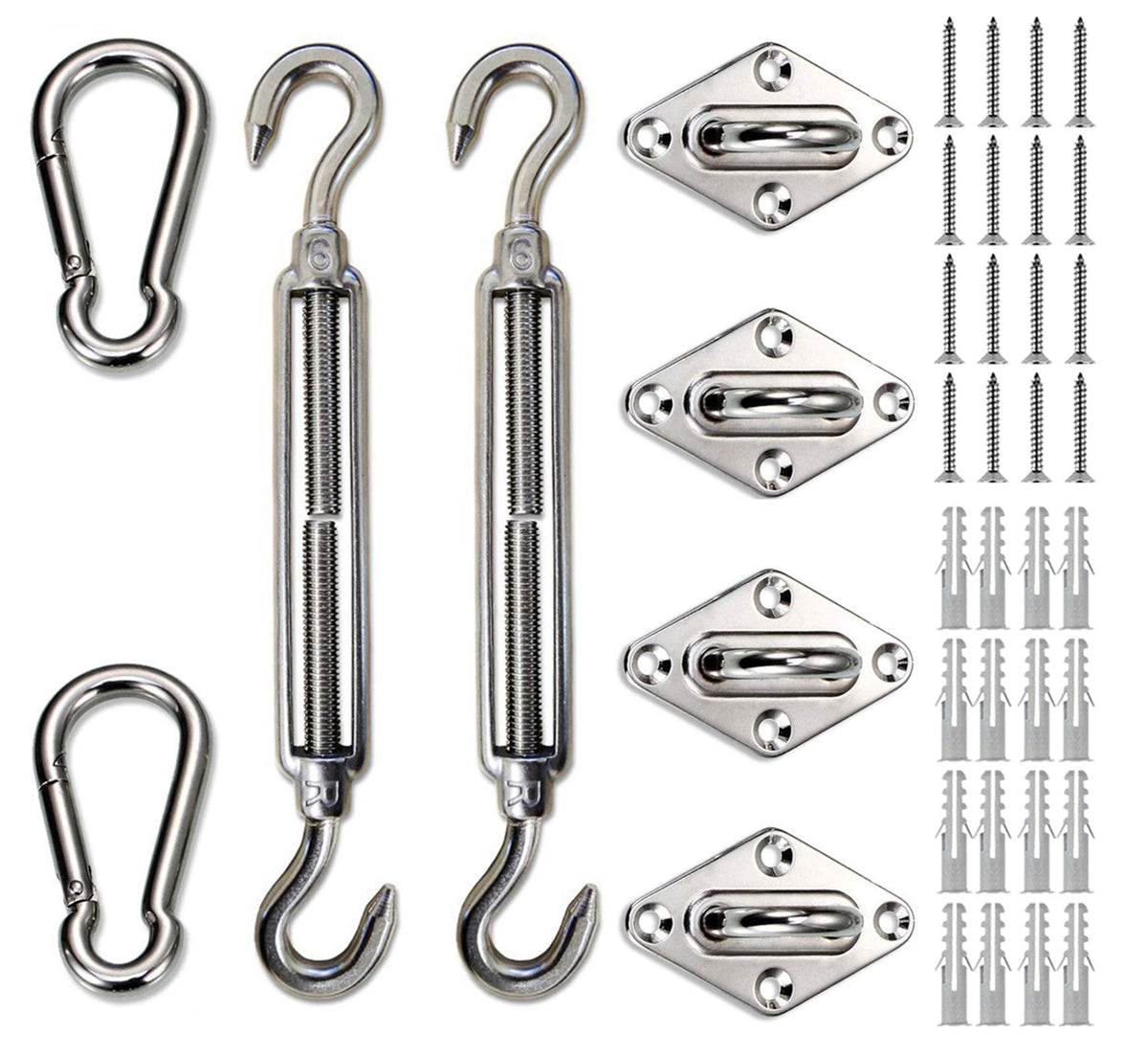 LOVE STORY hardware kit in stainless steel for secure shade sail mounting