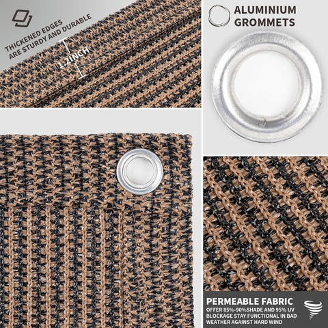 LOVE STORY HDPE privacy fence cover in brown provides breathable outdoor privacy
