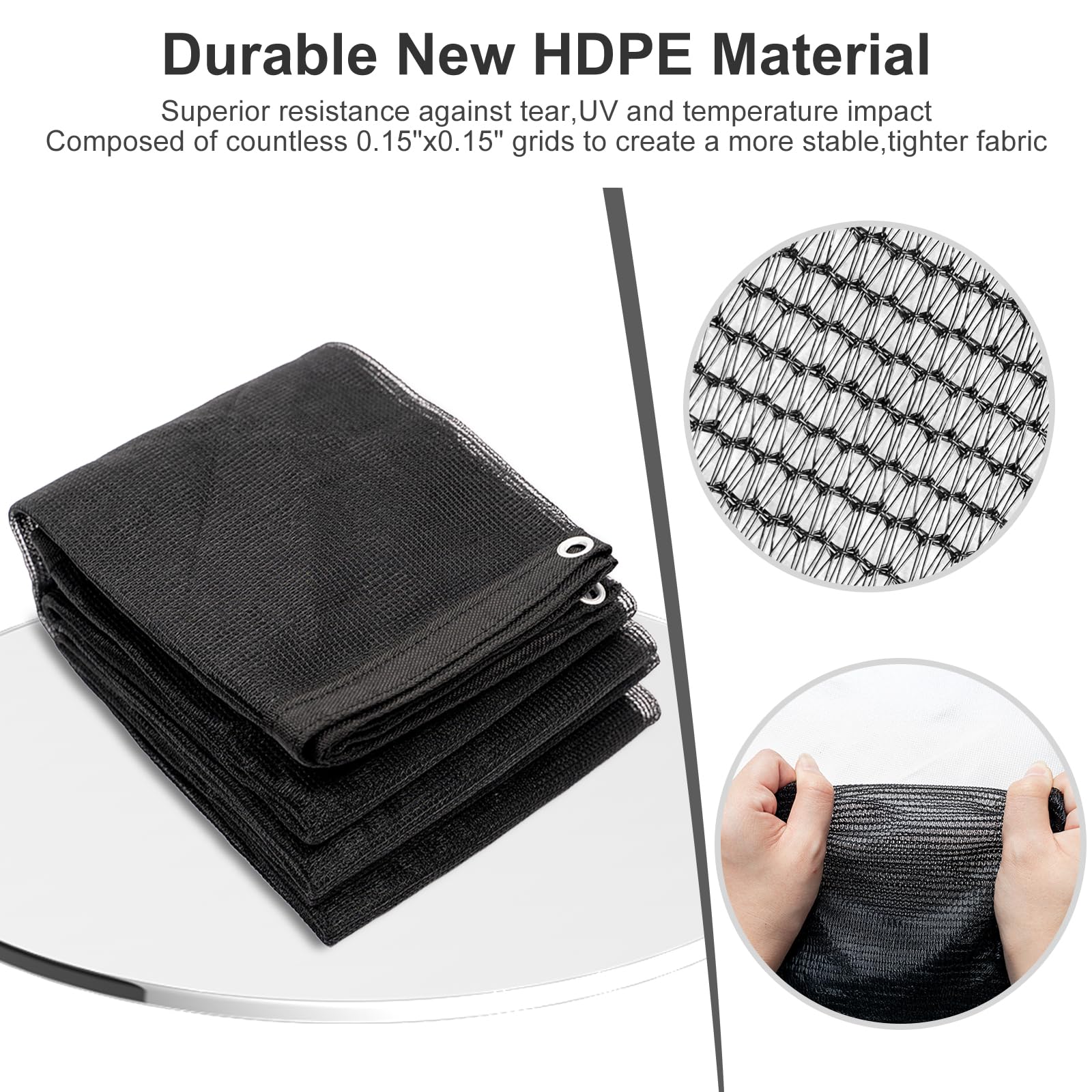 LOVE STORY heavy-duty mesh tarp adds durability for outdoor shade