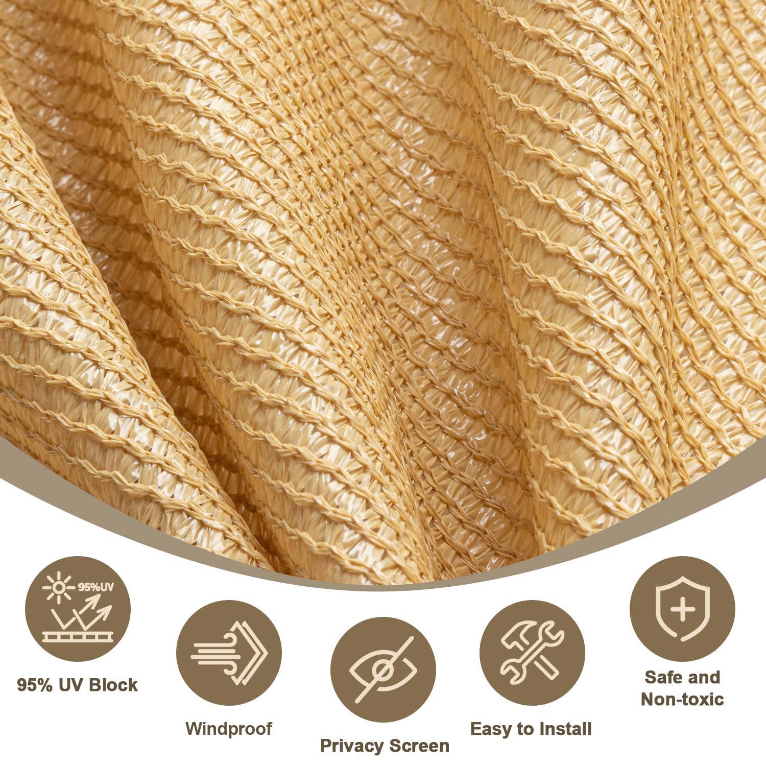 Shade fabric blocks 95 percent of UV rays while letting water pass through.