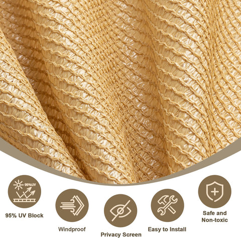 Shade fabric blocks 95 percent of UV rays while letting water pass through.