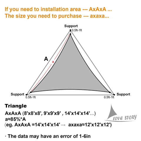 LOVE STORY Terra Red triangle shade sail installation view with sturdy ropes for easy setup.