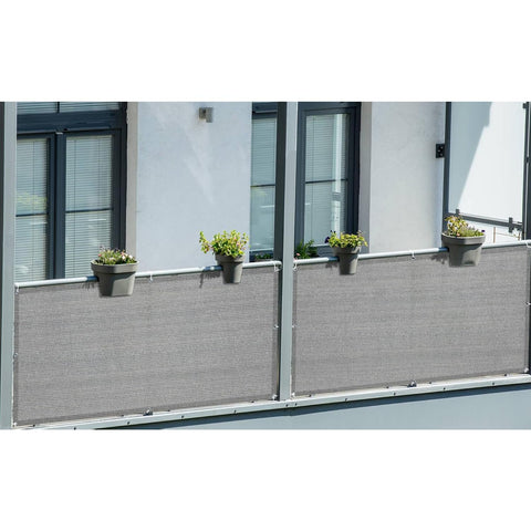 LOVE STORY three-foot height privacy screen fits standard railings and fences.
