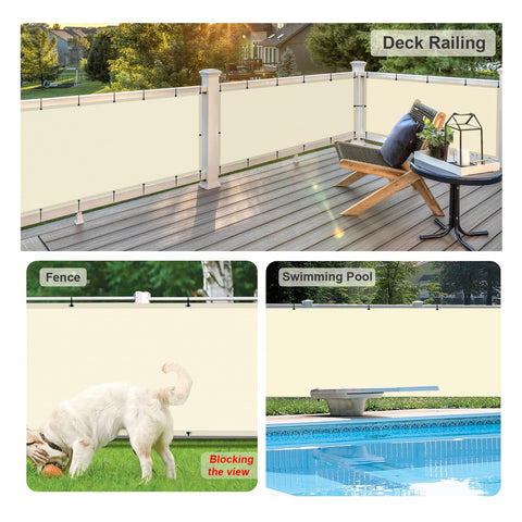 Love Story UV protection screen provides sun shielding for deck and patio spaces.