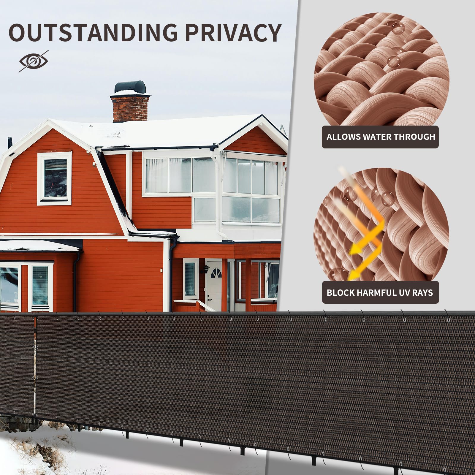 LOVE STORY UV protection screen in brown shields outdoor areas from sun while staying breathable