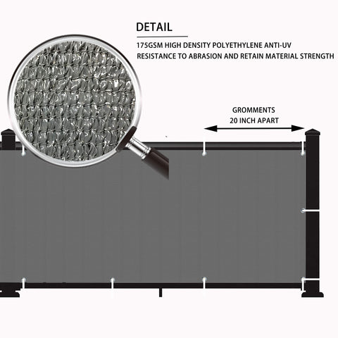 Love Story weather-resistant privacy screen on railing demonstrates all-season durability.