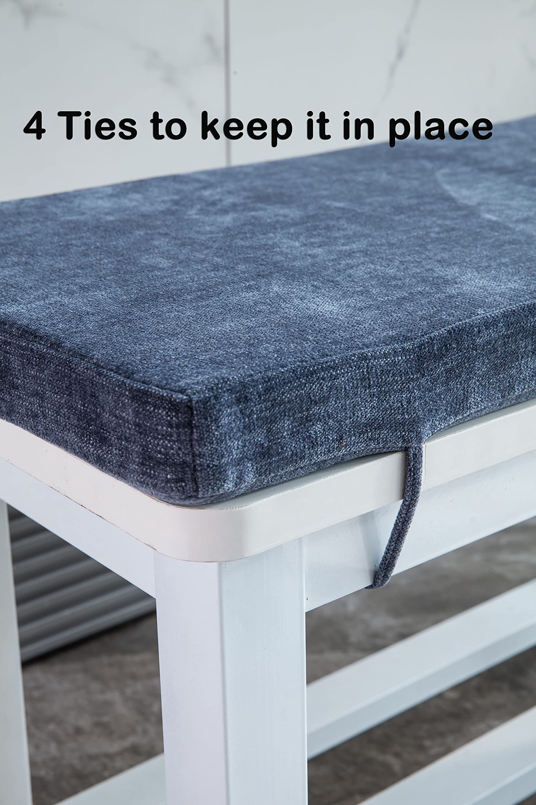 Loveboat bench pad emphasizing 2-inch height for comfortable seating