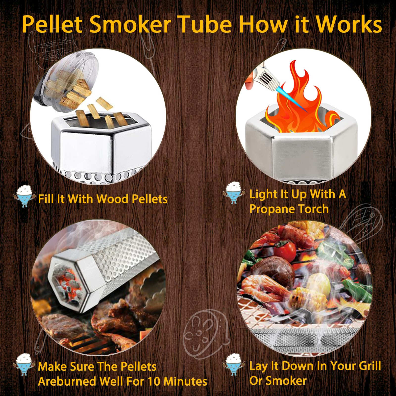 LOVEERCT 304 stainless steel smoker tube with heat resistance and durability