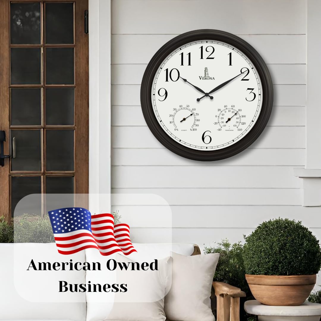 Lovely Home Essentials 24in clock large dial for quick outdoor viewing.