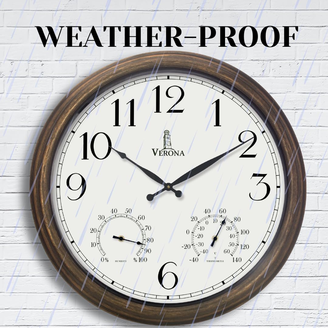 Lovely Home Essentials bronze-finish outdoor clock for garden decor
