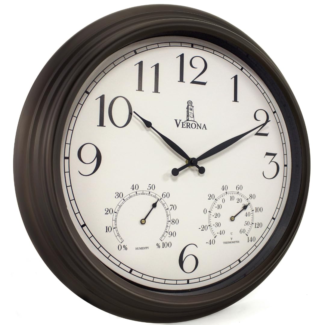 Lovely Home Essentials outdoor clock 18-inch face for easy outdoor timekeeping