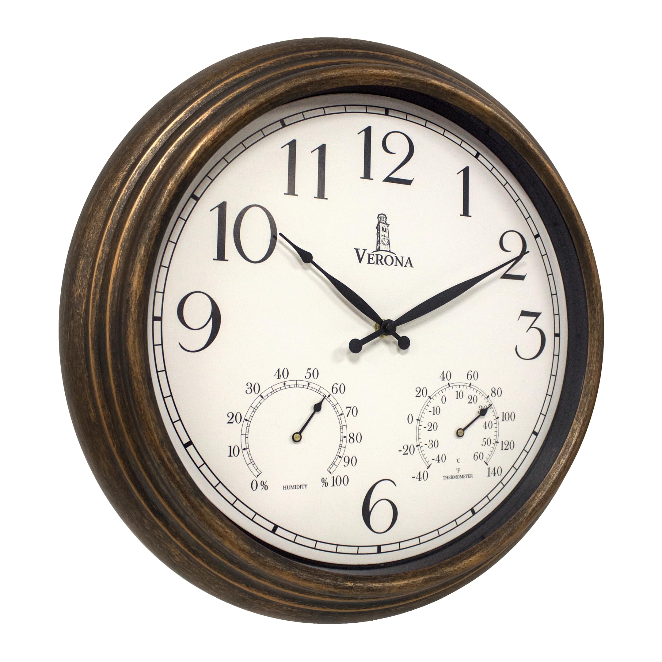 Lovely Home Essentials outdoor clock with 18-inch face for clear patio timekeeping