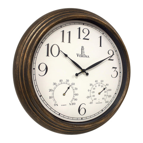 Lovely Home Essentials outdoor clock with 18-inch face for clear patio timekeeping